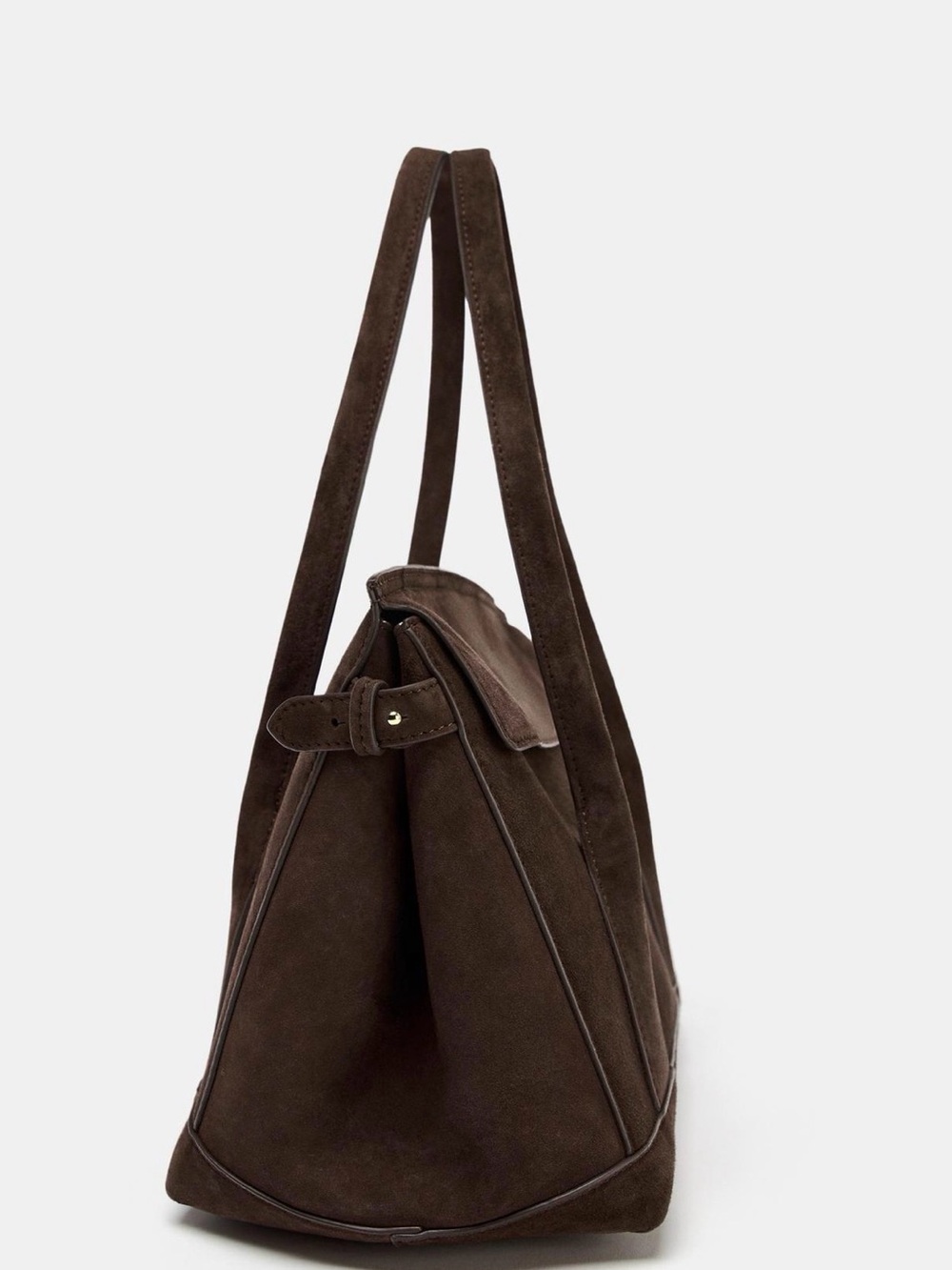 ZARA SPLIT LEATHER CITY BAG - Picture 3 of 9